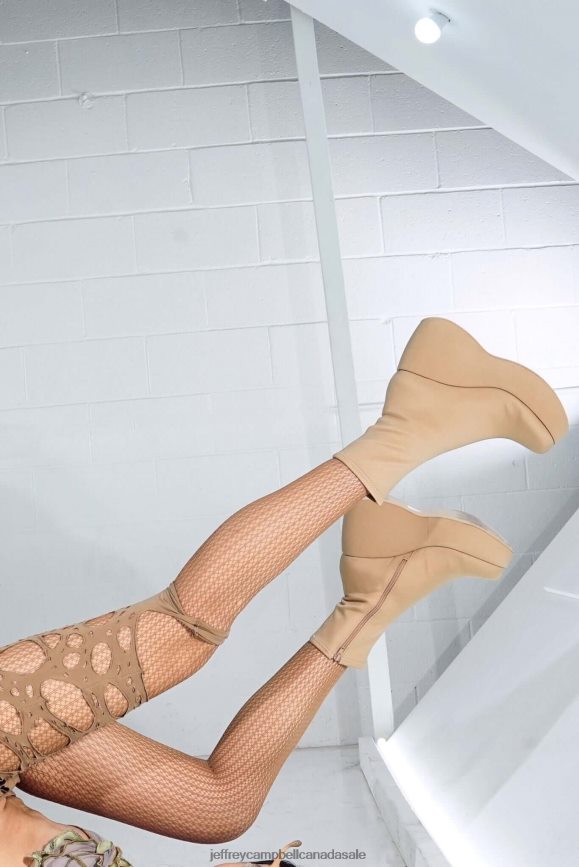 ALITA-LO2 Women Nude Neoprene PLRNJH640 Jeffrey Campbell Ankle Boots