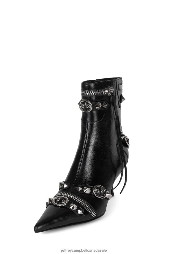 ALT-ROCK Women Black Silver PLRNJH306 Jeffrey Campbell Ankle Boots