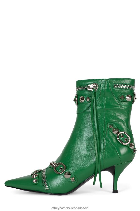 ALT-ROCK Women Green Silver PLRNJH308 Jeffrey Campbell Ankle Boots