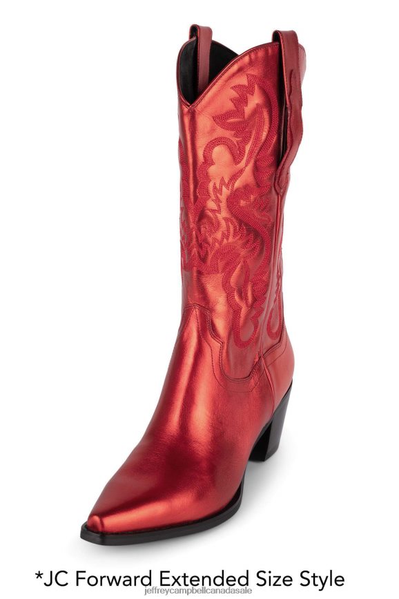 AMARILLO Women Red Metallic PLRNJH329 Jeffrey Campbell Ankle Boots