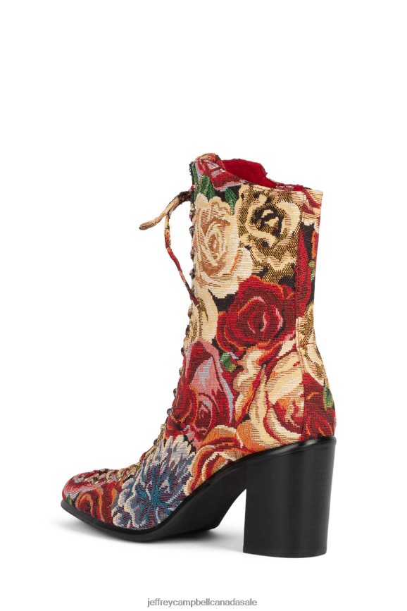 ARCHILLE Women Red Floral PLRNJH429 Jeffrey Campbell Ankle Boots