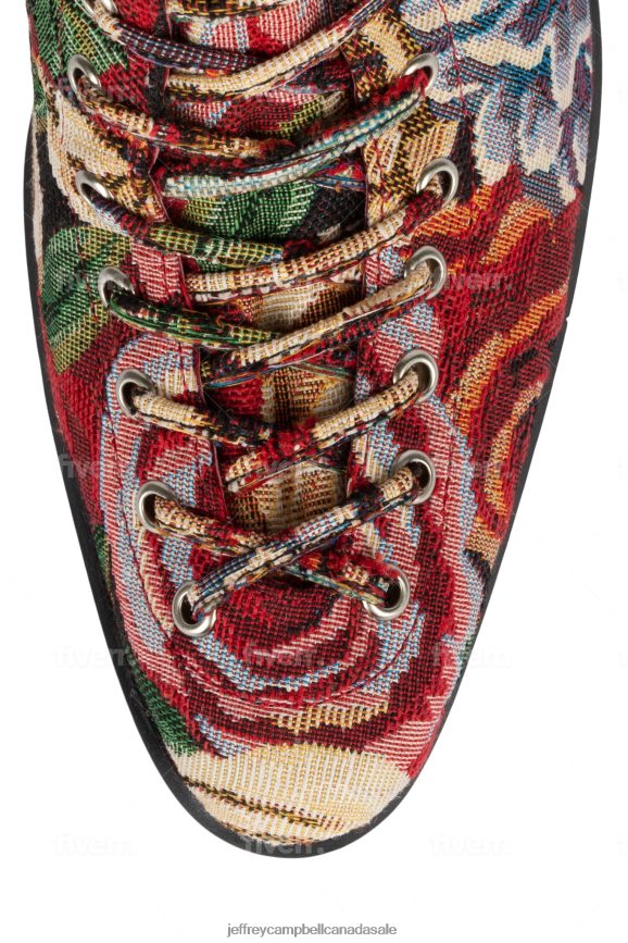 ARCHILLE Women Red Floral PLRNJH429 Jeffrey Campbell Ankle Boots