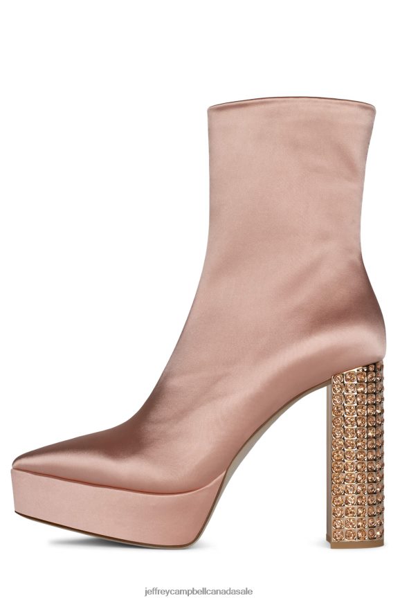 BEL-DU-BAL Women Pink Satin Rosegold PLRNJH558 Jeffrey Campbell Ankle Boots