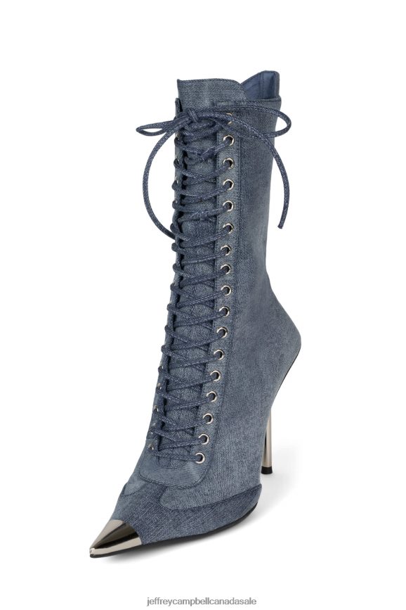 BRINGITON Women Denim Silver PLRNJH294 Jeffrey Campbell Ankle Boots