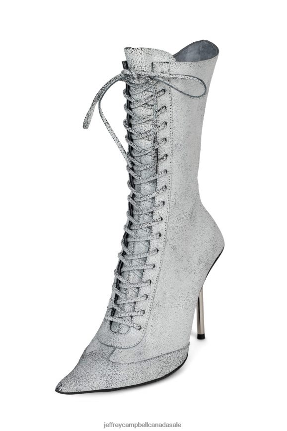 BRINGITON Women White Crackle PLRNJH315 Jeffrey Campbell Ankle Boots