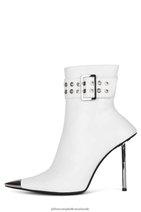 CLOUT Women White Silver PLRNJH311 Jeffrey Campbell Ankle Boots