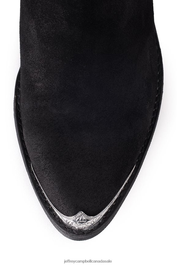 CROMWELL Women Black Distressed Suede PLRNJH374 Jeffrey Campbell Ankle Boots