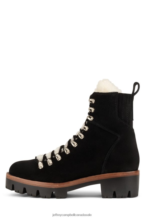 CULVERT Women Black Suede Ivory PLRNJH367 Jeffrey Campbell Ankle Boots