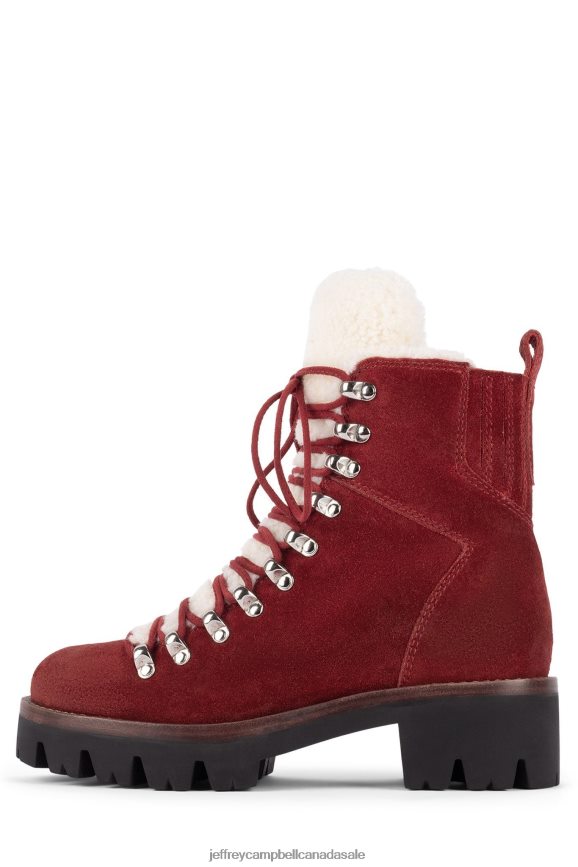 CULVERT Women Red Suede Ivory PLRNJH366 Jeffrey Campbell Ankle Boots