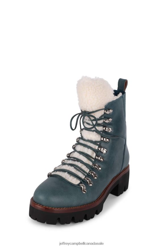 CULVERT Women Teal Ivory PLRNJH382 Jeffrey Campbell Ankle Boots