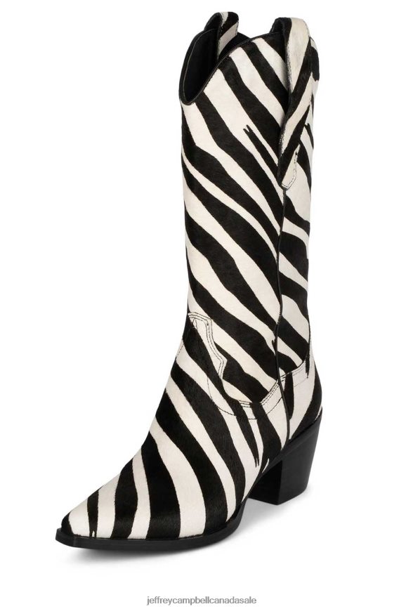 DAGGET-F Women Big Black White Zebra PLRNJH645 Jeffrey Campbell Ankle Boots