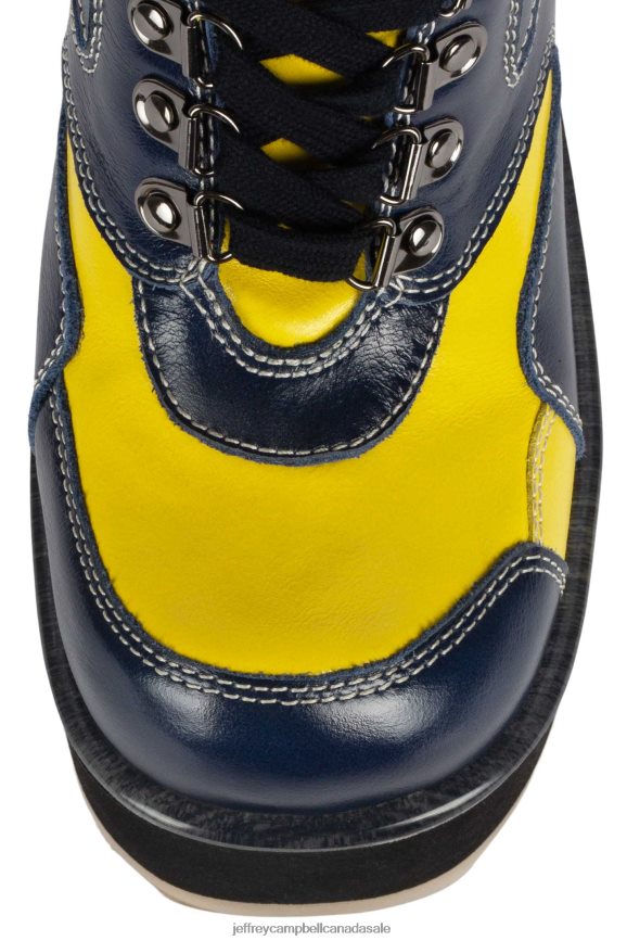 DANGERS Women Navy Yellow PLRNJH354 Jeffrey Campbell Ankle Boots