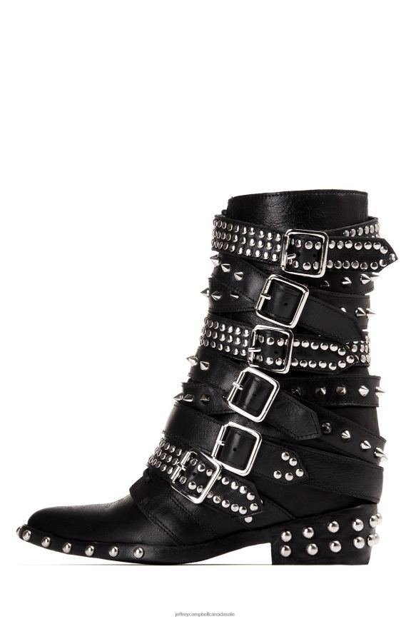 DRACO-STUD Women Black Silver PLRNJH665 Jeffrey Campbell Ankle Boots