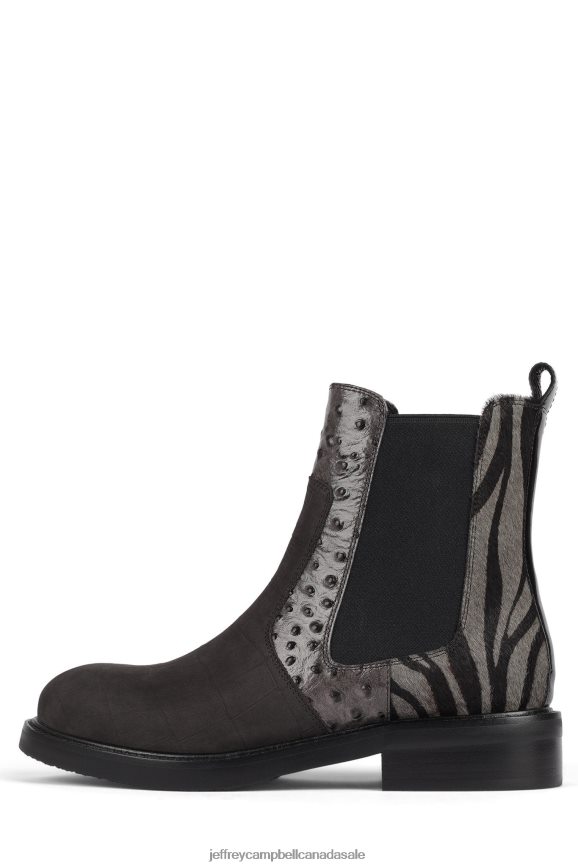 EDMOND-F Women Grey Exotic Combo PLRNJH625 Jeffrey Campbell Ankle Boots