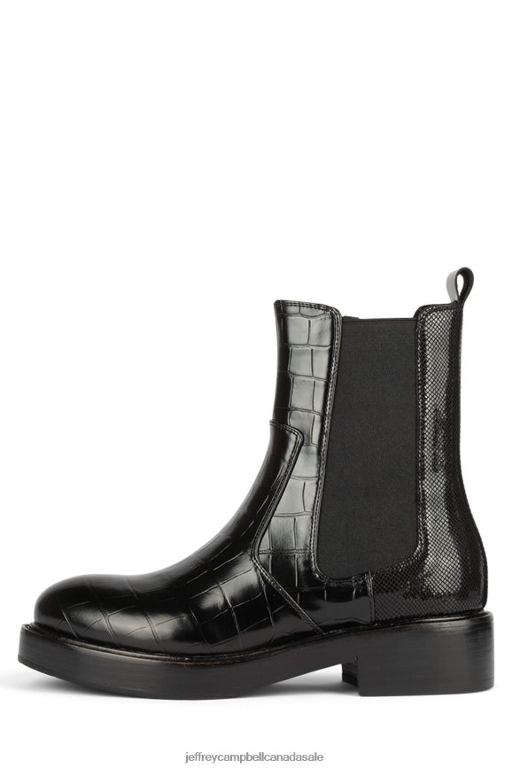 EDMOND-HI Women Black Croco Multi PLRNJH410 Jeffrey Campbell Ankle Boots