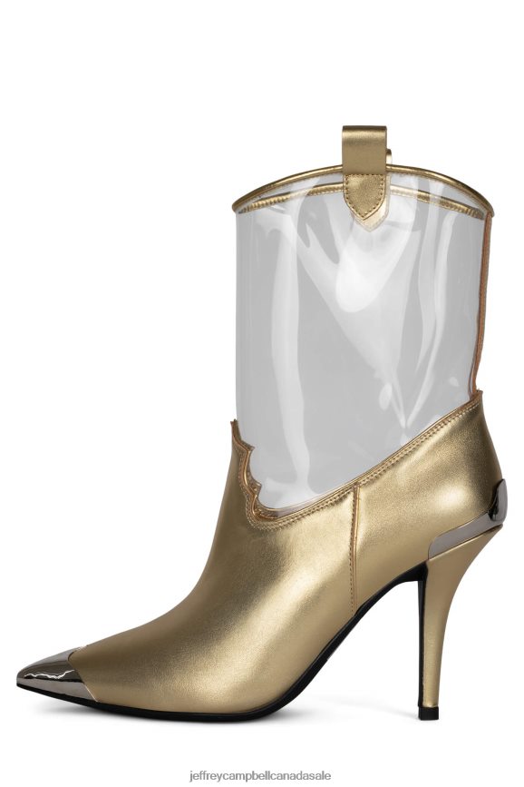 ELPASO-V Women Gold Clear PLRNJH643 Jeffrey Campbell Ankle Boots