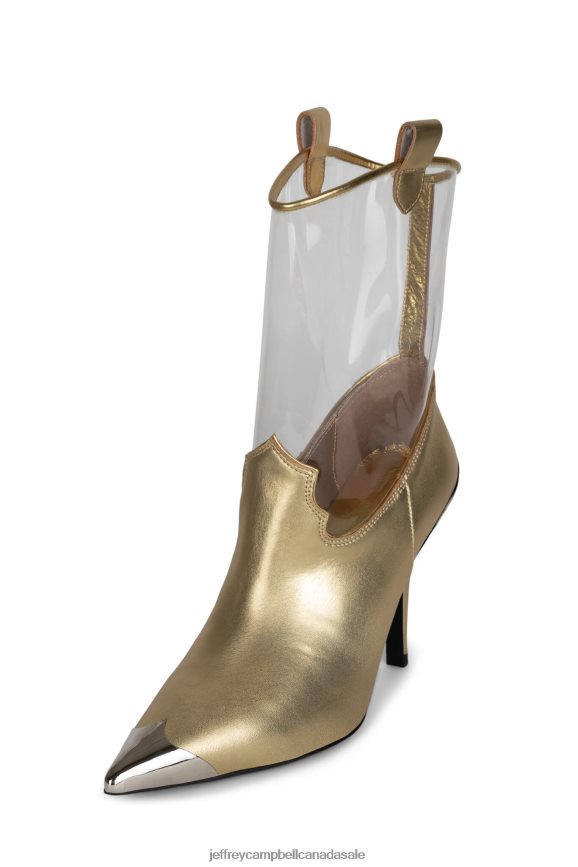 ELPASO-V Women Gold Clear PLRNJH643 Jeffrey Campbell Ankle Boots