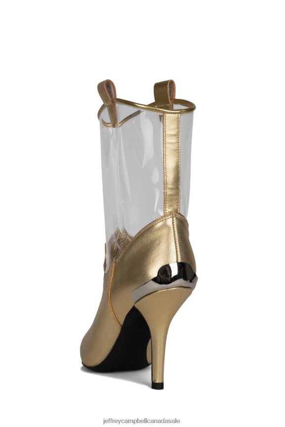 ELPASO-V Women Gold Clear PLRNJH643 Jeffrey Campbell Ankle Boots