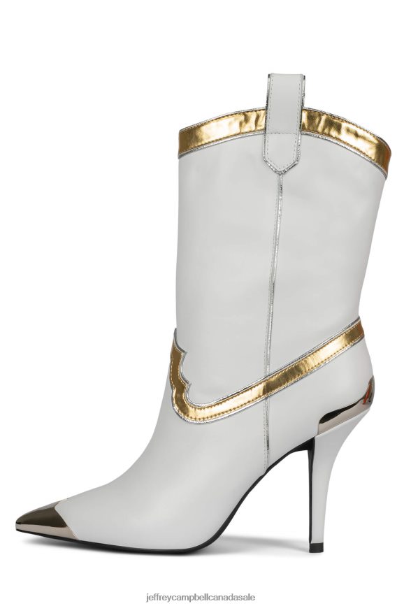 EL-PASO Women White Gold Silver PLRNJH602 Jeffrey Campbell Ankle Boots