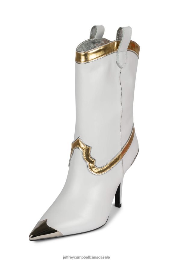 EL-PASO Women White Gold Silver PLRNJH602 Jeffrey Campbell Ankle Boots