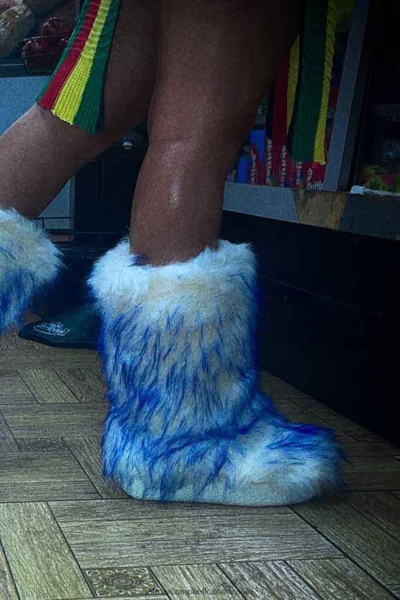 FLUFFY Women Ice Blue Combo PLRNJH636 Jeffrey Campbell Ankle Boots