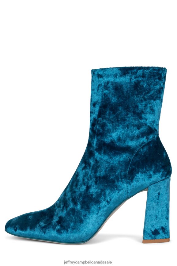 LARISAH Women Blue Crushed Velvet PLRNJH508 Jeffrey Campbell Ankle Boots