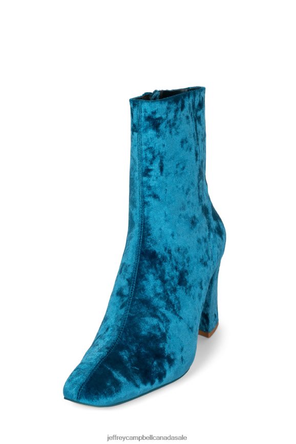 LARISAH Women Blue Crushed Velvet PLRNJH508 Jeffrey Campbell Ankle Boots