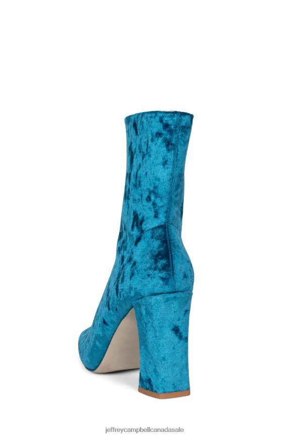 LARISAH Women Blue Crushed Velvet PLRNJH508 Jeffrey Campbell Ankle Boots