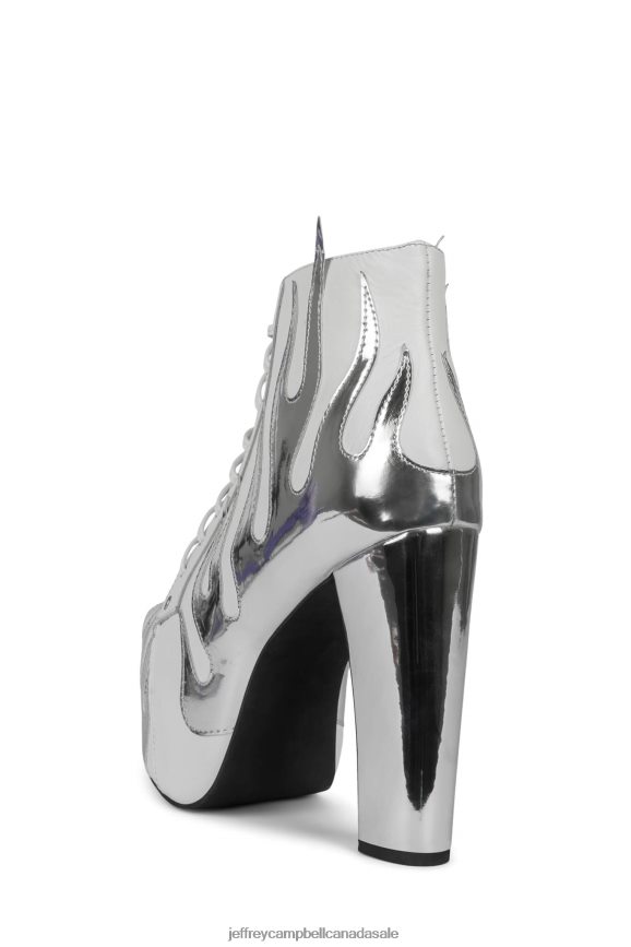 LITA-FLAME Women Silver White PLRNJH489 Jeffrey Campbell Ankle Boots