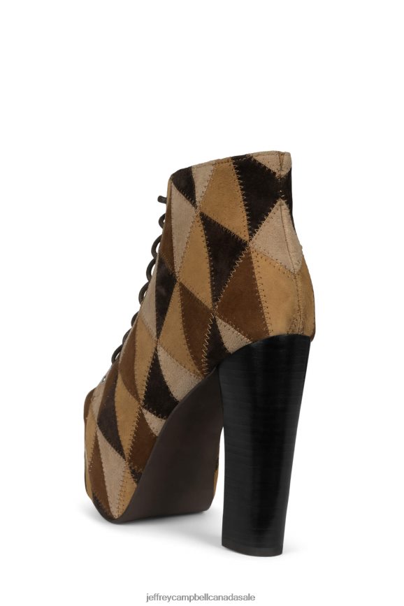 LITA-PW Women Tan Suede Multi PLRNJH488 Jeffrey Campbell Ankle Boots