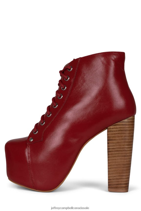 LITA Women Red Natural Stack PLRNJH495 Jeffrey Campbell Ankle Boots