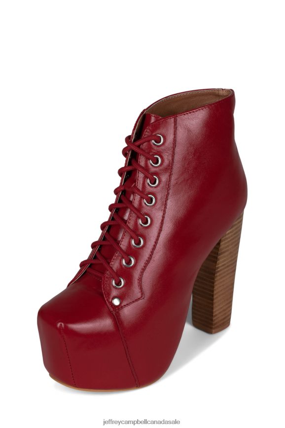 LITA Women Red Natural Stack PLRNJH495 Jeffrey Campbell Ankle Boots