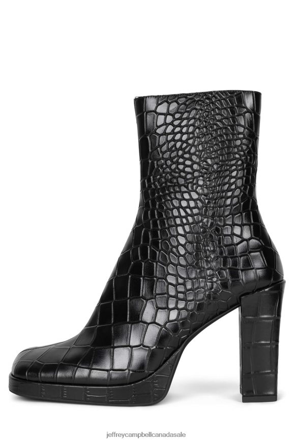 MINIM-LO Women Black Croco PLRNJH518 Jeffrey Campbell Ankle Boots
