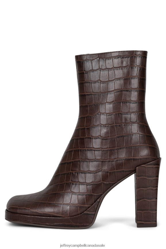 MINIM-LO Women Brown Croco PLRNJH517 Jeffrey Campbell Ankle Boots