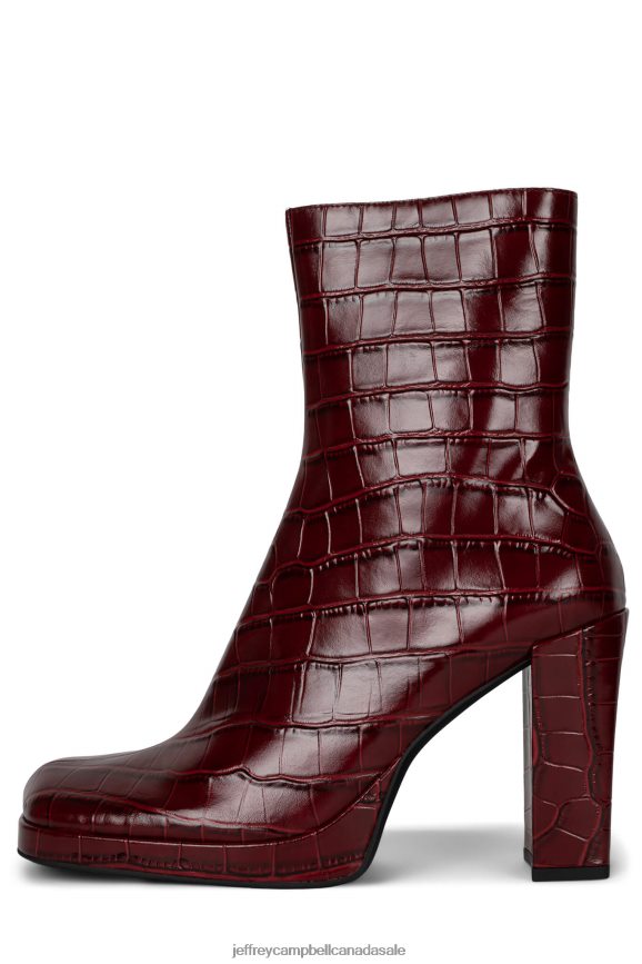 MINIM-LO Women Wine Croco PLRNJH516 Jeffrey Campbell Ankle Boots