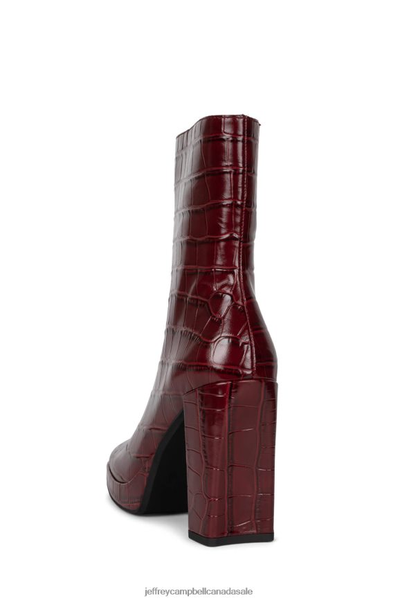MINIM-LO Women Wine Croco PLRNJH516 Jeffrey Campbell Ankle Boots