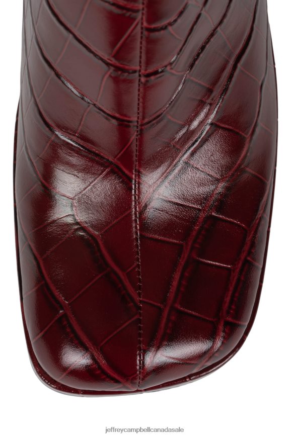 MINIM-LO Women Wine Croco PLRNJH516 Jeffrey Campbell Ankle Boots