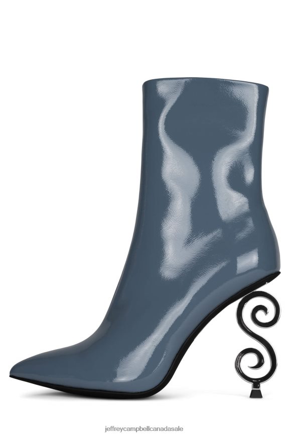 MOUSAI Women Dusty Blue Patent Silver PLRNJH388 Jeffrey Campbell Ankle Boots