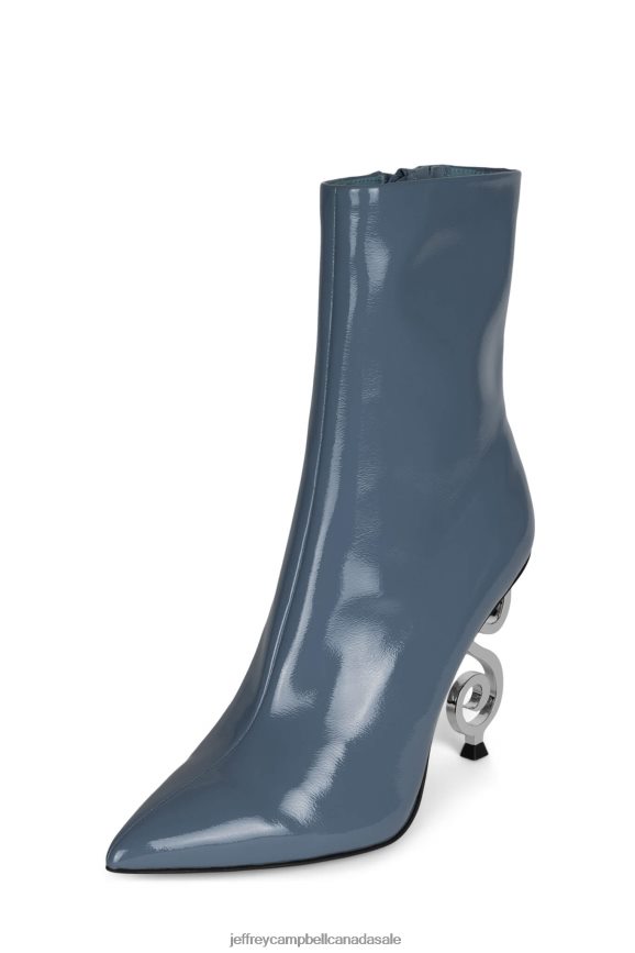 MOUSAI Women Dusty Blue Patent Silver PLRNJH388 Jeffrey Campbell Ankle Boots