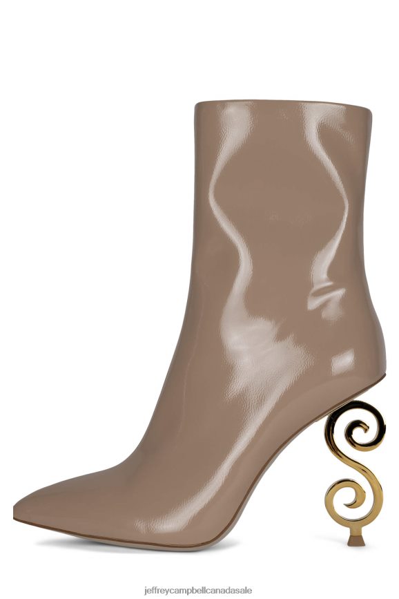 MOUSAI Women Natural Patent Gold PLRNJH389 Jeffrey Campbell Ankle Boots