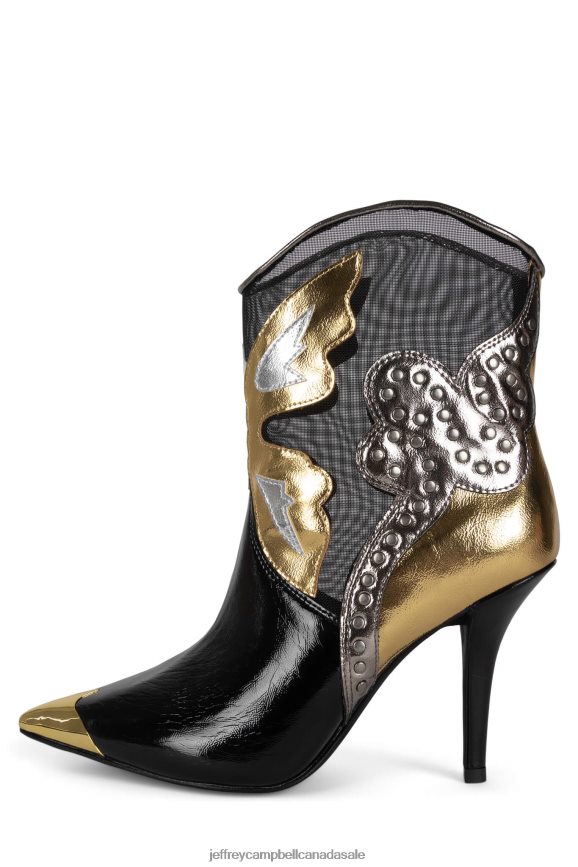 NEVRTHELES Women Black Patent Multi PLRNJH391 Jeffrey Campbell Ankle Boots