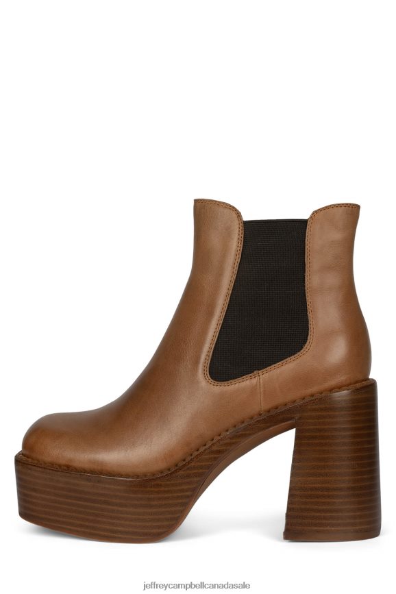 PERFORMER Women Tan Tan Polish Stack PLRNJH612 Jeffrey Campbell Ankle Boots