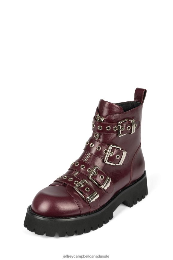 RECESSED Women Merlot Silver PLRNJH458 Jeffrey Campbell Ankle Boots
