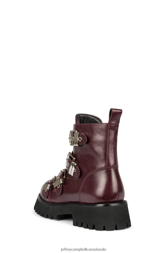 RECESSED Women Merlot Silver PLRNJH458 Jeffrey Campbell Ankle Boots