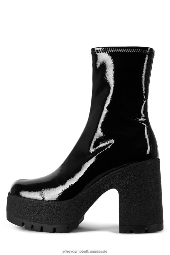 REFRESH-L Women Black Crinkle Patent PLRNJH572 Jeffrey Campbell Ankle Boots