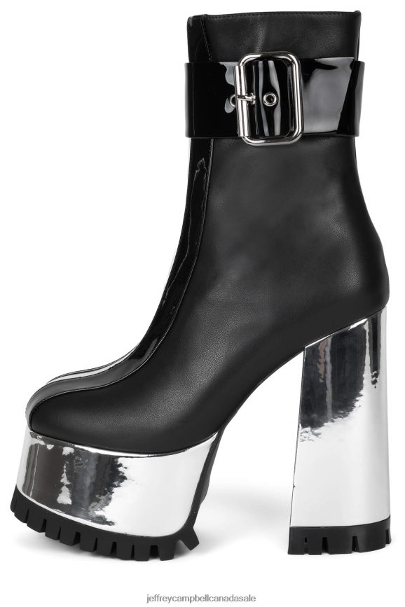 ROBOTIC Women Black Silver Metallic PLRNJH312 Jeffrey Campbell Ankle Boots
