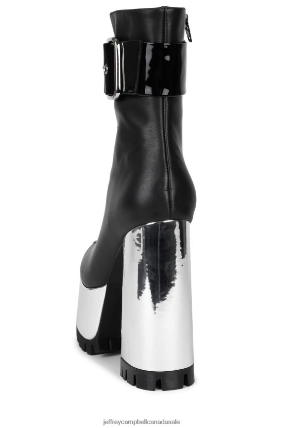 ROBOTIC Women Black Silver Metallic PLRNJH312 Jeffrey Campbell Ankle Boots