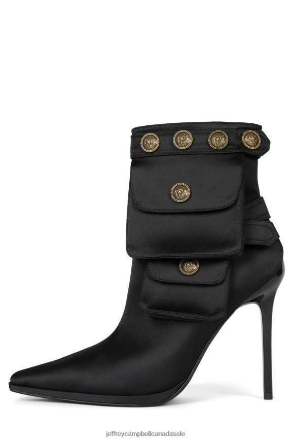 STASHED Women Black Satin PLRNJH314 Jeffrey Campbell Ankle Boots