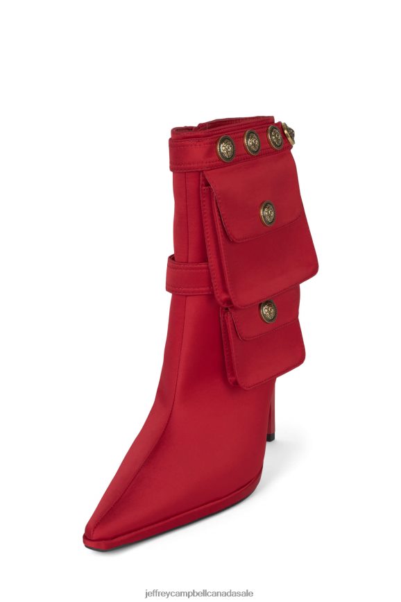 STASHED Women Red Satin PLRNJH313 Jeffrey Campbell Ankle Boots