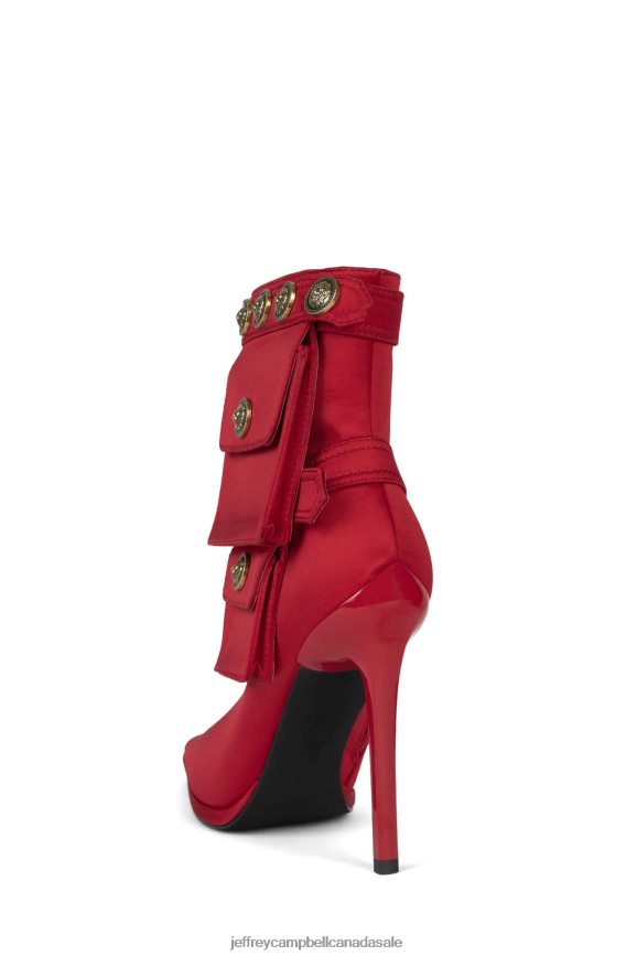 STASHED Women Red Satin PLRNJH313 Jeffrey Campbell Ankle Boots